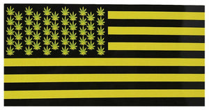 Yellow USA Cannabis Leaf Bumper Sticker