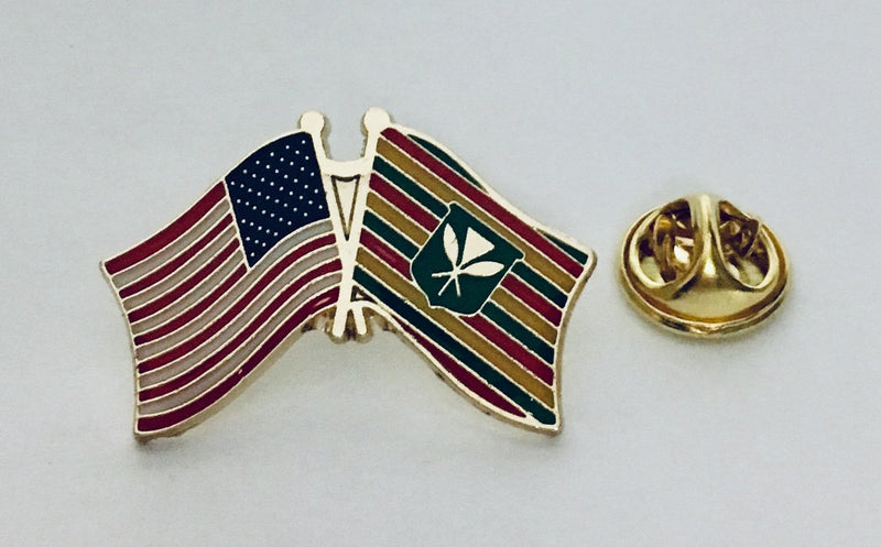 USA & Kanaka Hawaiian - Cloisonne Hat & Lapel Pin