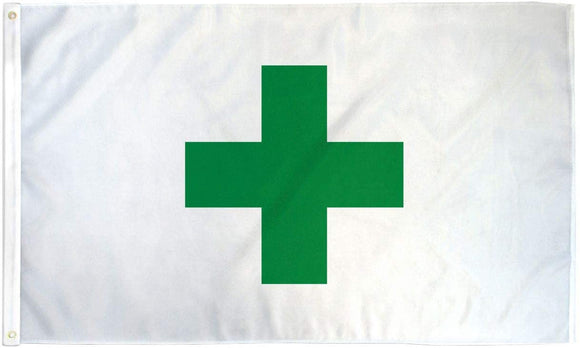 Marijuana Green Cross 3'X5' Flag Rough Tex® 100D