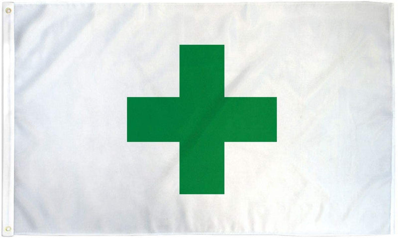 Marijuana Green Cross 3'X5' Flag Rough Tex® 68D Nylon
