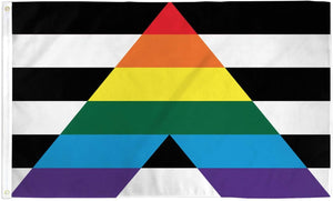 GAY STRAIGHT ALLY 3'X5' Flag Rough Tex ® 100D