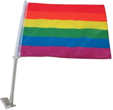 Rainbow Double Sided Car Flag - 12''X18'' 68D