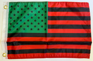 Afro American 12''X18'' Flag With Grommets  Rough Tex® 100D