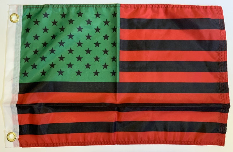 Afro American USA Double Sided Car Flag - 12''X18'' 68D