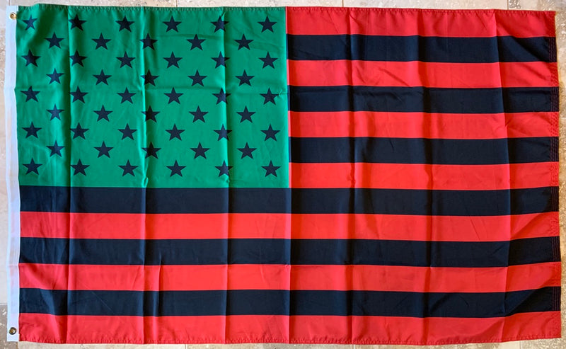 Afro American USA 3'X5' Flag Rough Tex® 100D