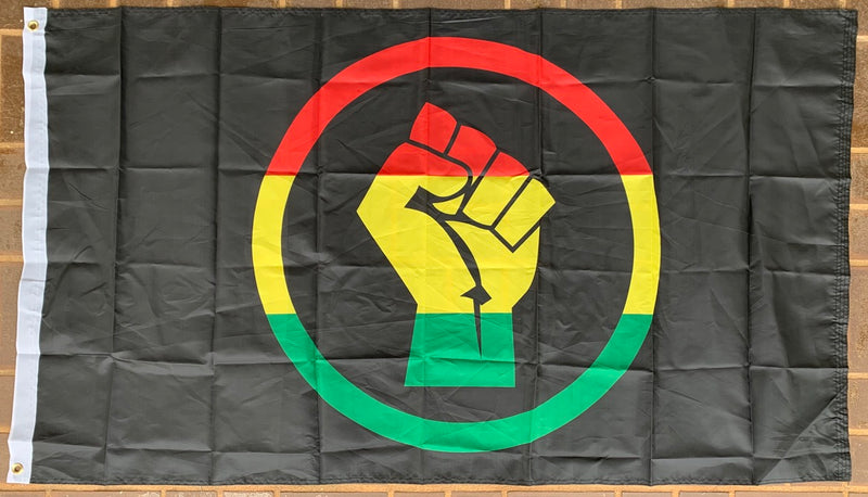 Black Lives Matter Rasta Fist 2'X3' Single Sided Flag Rough Tex® 100D