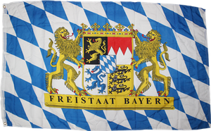 Bavaria Freistaat Lion & Crest 3'X5' Flag Rough Tex®