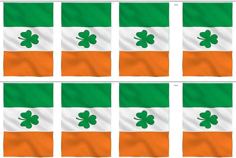Ireland W/ Shamrock 12' Foot Long Bunting String Flag - Rough Tex ®100D