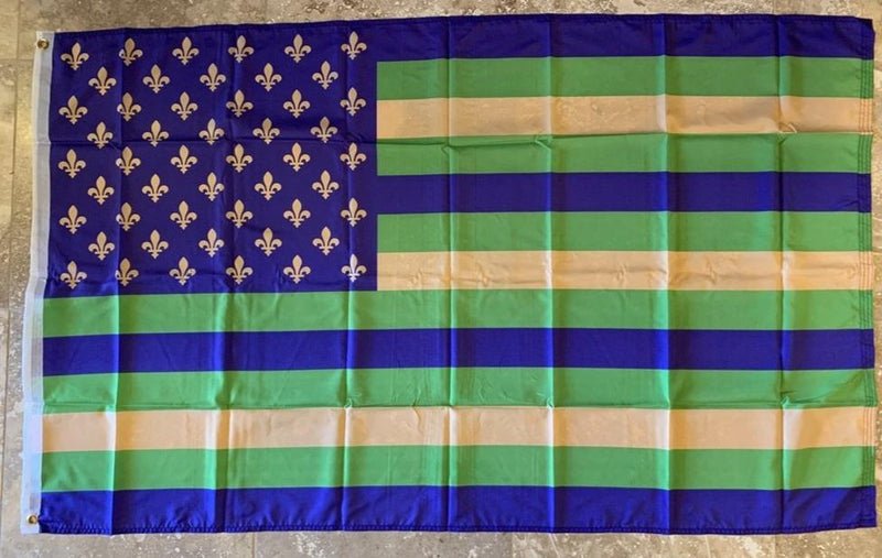 American Mardigras Fleur-De-Lis Flag 3'X5' Rough Tex® 100D