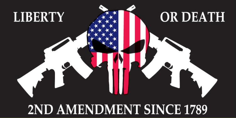 Punisher Liberty Or Death 2nd Amendment  Bumper Sticker