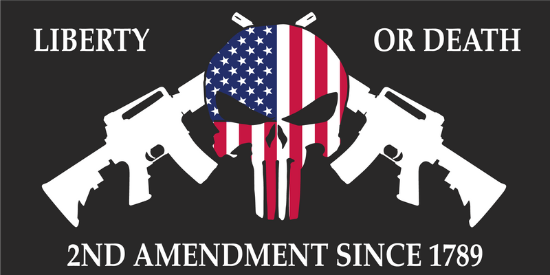 Punisher Liberty Or Death 2nd Amendment  -  Bumper Sticker