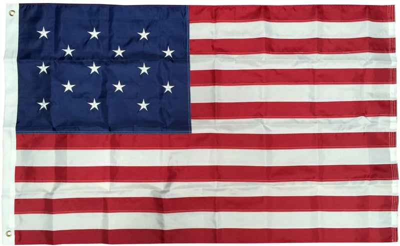 15 Fifteen Star Spangled W/ 13 Stripes USA Embroidered 3'X5' Flag Rough Tex® 150D Nylon