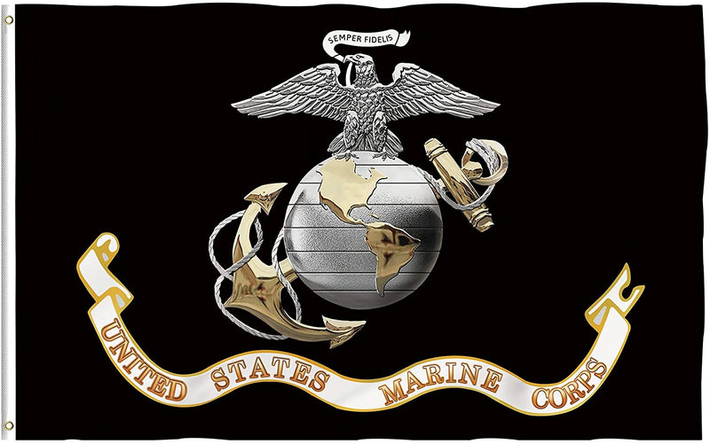 Black EGA Marine Corps 3'X5' Flag Rough Tex® 100D