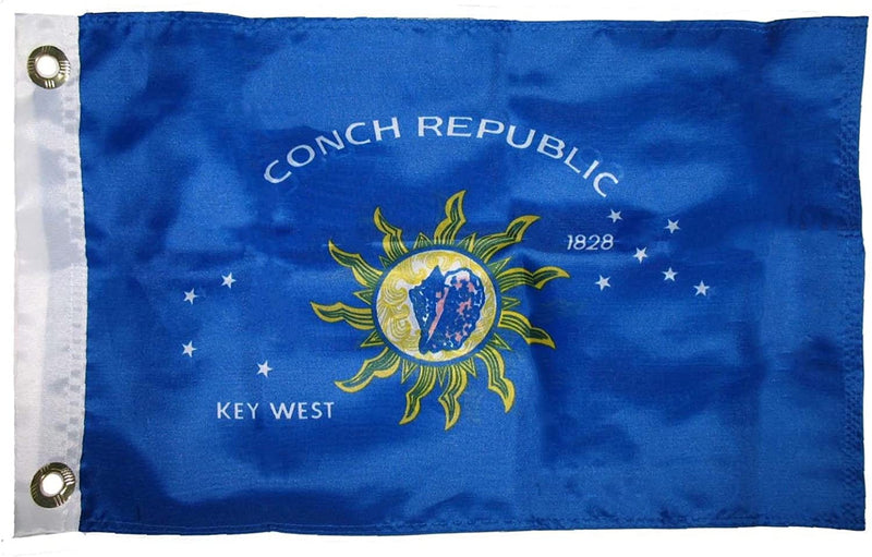 100% COTTON CAP CONCH REPUBLIC KEY WEST RED W/ 12"X18" Inch Polyester Flag