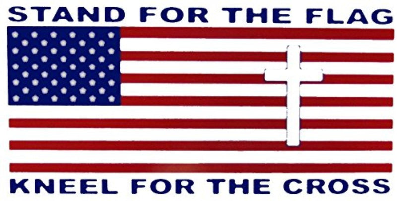 Stand For The Flag Kneel For The Cross White Bumper Sticker