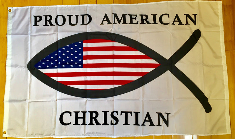Proud American Christian Flag Rough Tex ® 100D 3'X5'