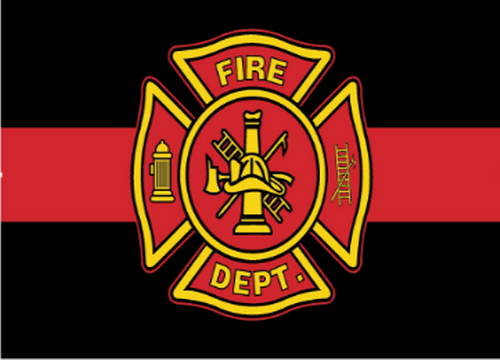 Fire Department Red Line 3'X5' Flag Rough Tex® 150D Nylon