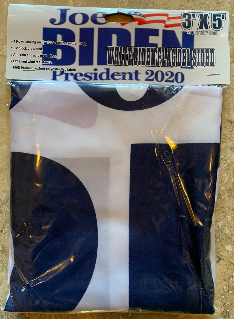 Joe Biden Official Democratic Party Presidential Banner White Double Sided 3'X5' Flag Rough Tex® 100D