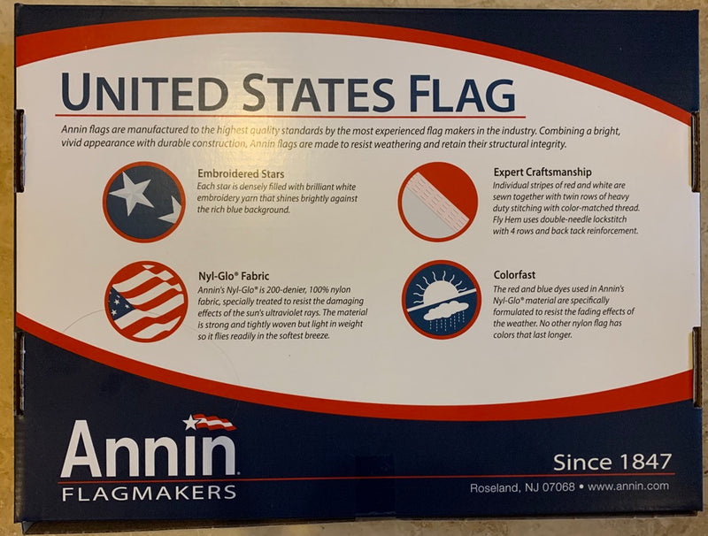 United States Flag 3'X5' 100% All Weather Nylon Annin Flagmakers®
