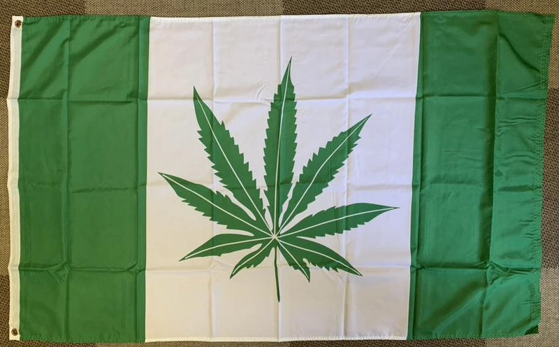 C3'X5' GREEN CANADA LEAF FLAG 100D ROUGH TEX ®