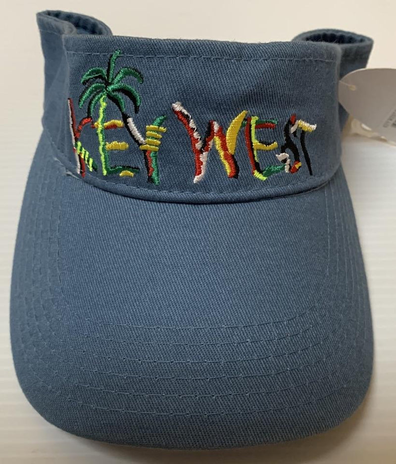 Key West Blue With Palm Tree - Visor
