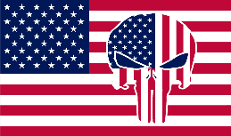 American Police Skull Car Flag 12