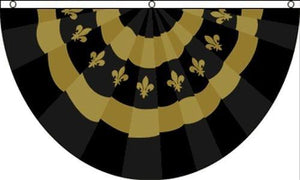 MARDI GRAS FAN BLACK & GOLD 3'X5' BUNTING 100D