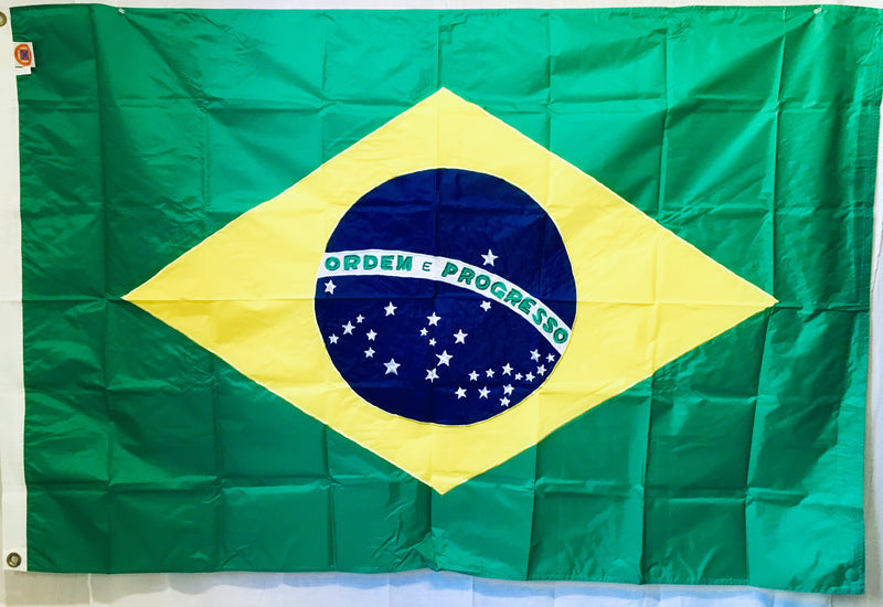 Brazil 4'X6' Nylon Embroidered Flag
