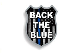 Back The Blue Shield Black 3'X5' Flag ROUGH TEX® 100D