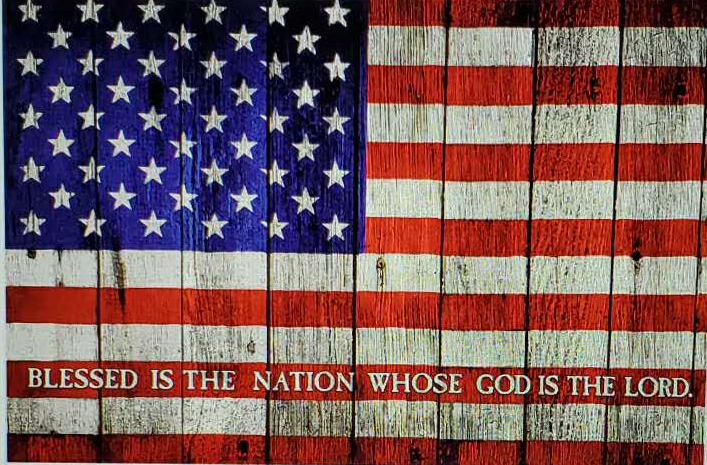 Blessed Is The Nation Whose God Is The Lord USA 3'X5' Flag ROUGH TEX® 100D