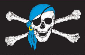 Pirate Blue Bandana 3'X5' Flag ROUGH TEX® 100D