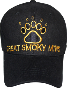 Great Smoky Mountains Bear Paw Black Cap