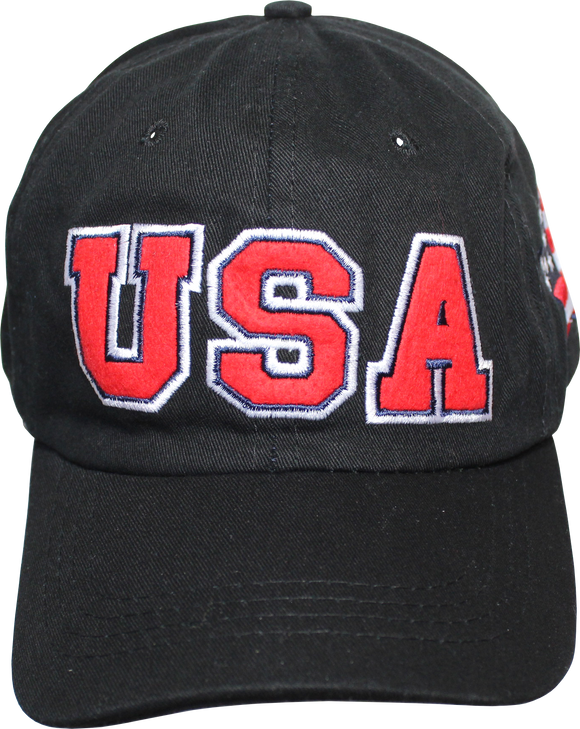 USA Distressed Black Cap