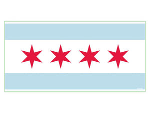 Chicago Flag Bumper Sticker Made in USA