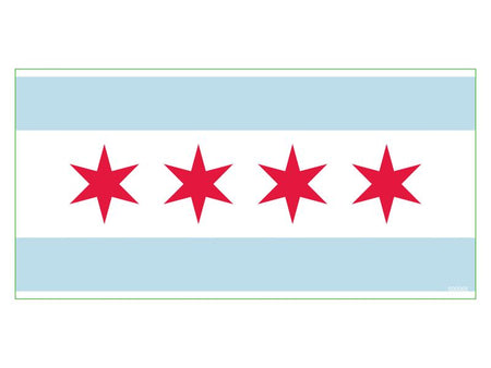 Chicago Flag Bumper Sticker Made in USA