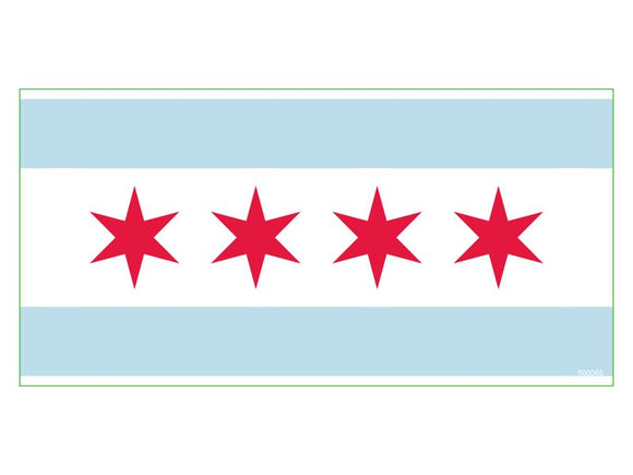 Chicago Flag Bumper Sticker Made in USA