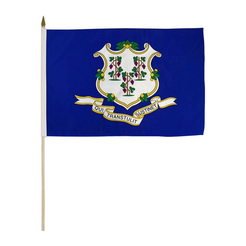Connecticut  Stick Flags - 12''x18'' Rough Tex ®68D