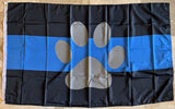 Police Blue Bar Paw Flag - 3'X5' Rough Tex® 100D