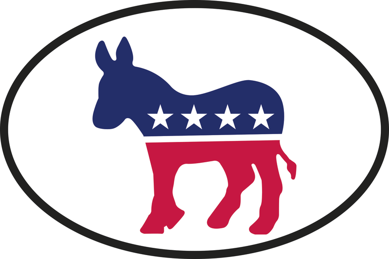 Oval Democratic Party Bumper Sticker