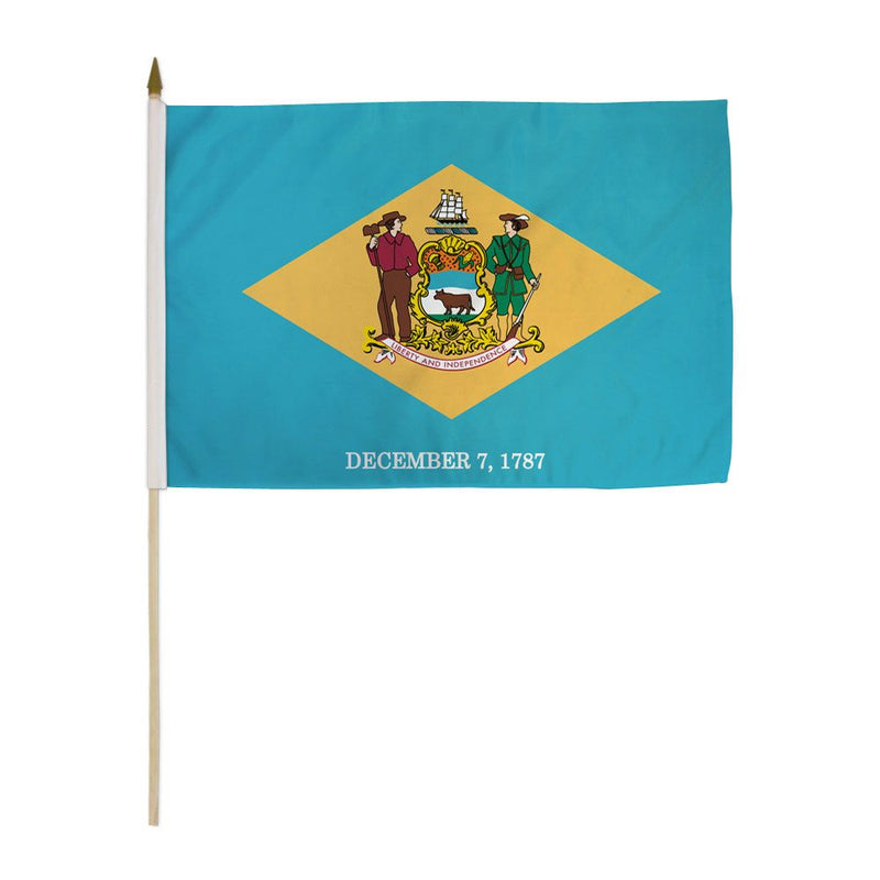 Delaware  Stick Flags - 12''x18'' Rough Tex ®68D