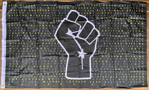 Black Lives Matter Fist Say Their Names 3'X5' Single Sided Flag Rough Tex® 68D Nylon