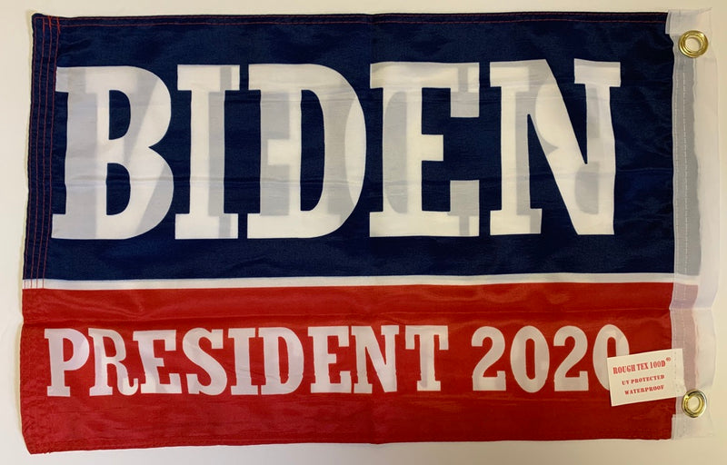 Biden President 2020 Democratic Presidential Blue And Red Double Sided Flag 12"X18" Rough Tex® 100D