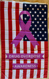 Purple Line USA Drug Awareness Flag Rough Tex® 100D 3'X5'