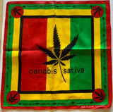 Assorted Weed Themed Bandana Head Wraps 100% Cotton 22"X22"