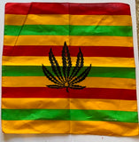 Assorted Weed Themed Bandana Head Wraps 100% Cotton 22"X22"