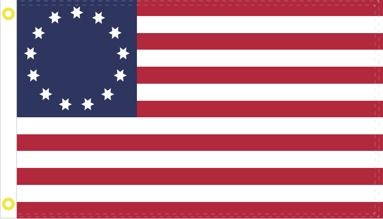 Francis Hopkinson June 14 1777 American 12'X18" Flag W/ Grommets Rough Tex® 100D