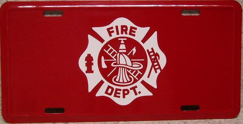 Firefighter Embossed License Plate