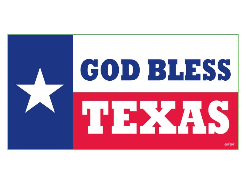 God Bless Texas Bumper Sticker Made in USA