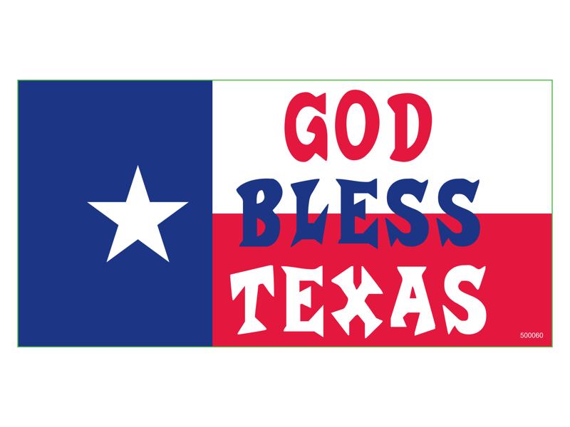 God Bless Texas Western Texas Flag Bumper Sticker Made in USA