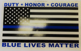 USA Police Memorial Duty Honor Courage Double Sided Yard Sign 14.5"X 23" Inches